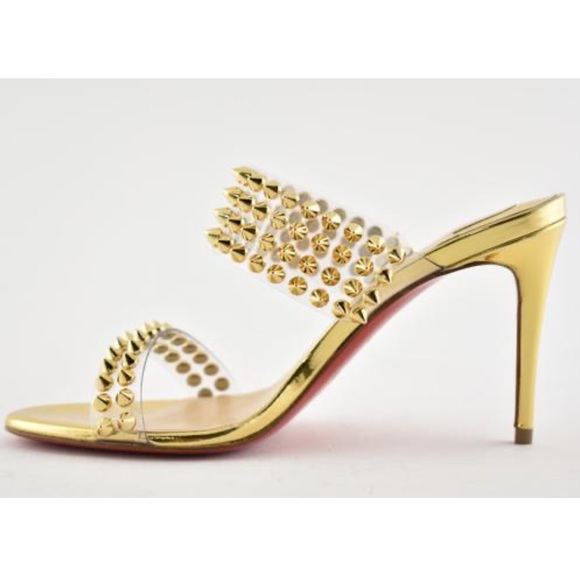 Christian Louboutin Gold Only Spikes 85 Sandals - Picture 6 of 12